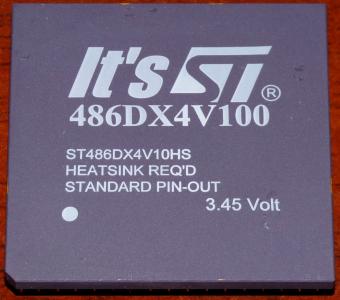 It's ST 486DX4 V100 CPU (ST486DX4V10HS) 3.45V, Sockel 3, Made in Canada 1995
